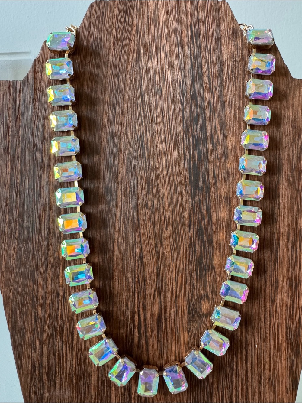 Aurora Crystal Iridescent Rhinestone Statement Necklace - Picture 2 of 4